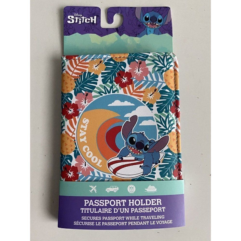 Disney Stitch Surfing Passport Holder Stay Cool Secure Passport For Traveling